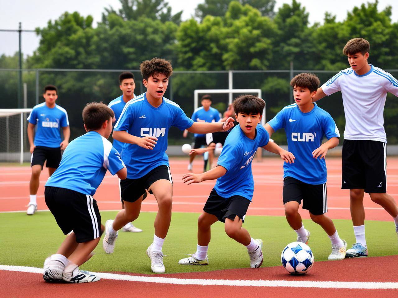 雷恩球员集体训练，备战接下来的比赛(雷恩队主场)